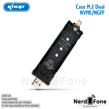 Case M.2 NVME/SATA USB-A / USB-C KNUP