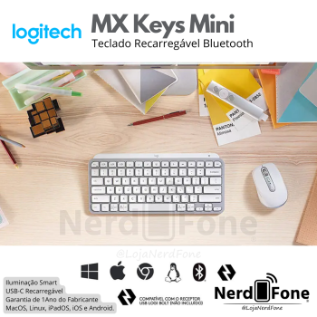 TECLADO MX KEYS MINI LOGITECH PRATA / BT