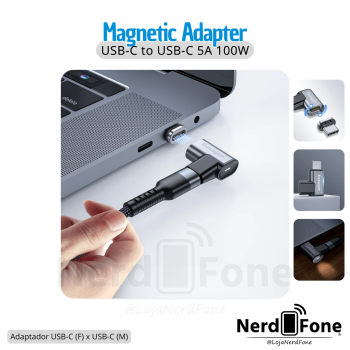 ADAPTADOR MAGNETIC USB-C to USB-C 5A 100W