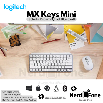 TECLADO MX KEYS MINI LOGITECH PRATA / BT