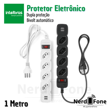 PROTETOR ELETRONICO 5 TOMADAS 1M INTELBRAS