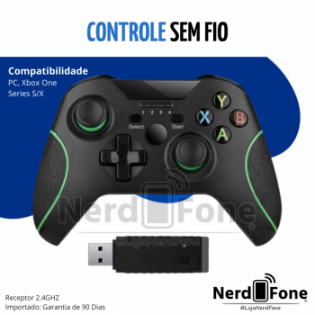 CONTROLE S/ FIO 2.4GHZ (XBOX 360/ONE/S/X/PC)