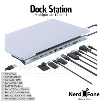 DOCK STATION USB-C MULTIFUNCIONAL 12 EM 1 XO
