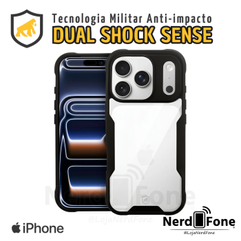 CAPA DUAL SHOCK SENSE PRETA; P/ IPHONE