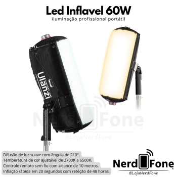 LED ULANZI INFLÁVEL 60W C/ CONTROLE E APP