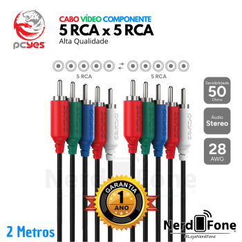 CABO VIDEO COMPONENTE 5RCA PCYES 2METROS