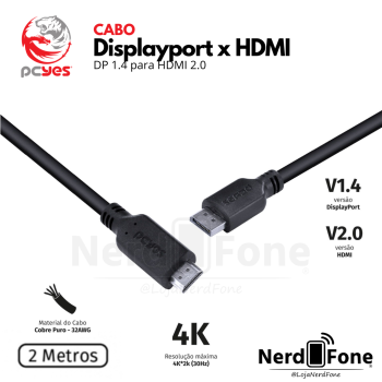 CABO DISPLAYPORT (DP) x HDMI 1.3V 2M VINIK; DPxHDMI