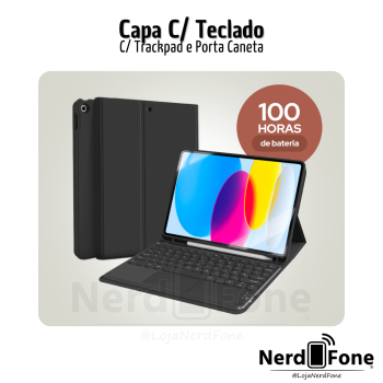 CAPA COM TECLADO P/ IPAD 10/11 WB PRETA; C/ TRACKPAD E COMPART. PARA PENCIL