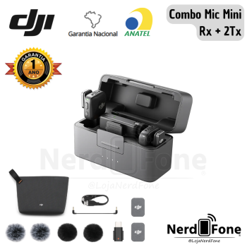 MICROFONE DJI MIC MINI; (2 TX + 1 RX + 1 CASE)