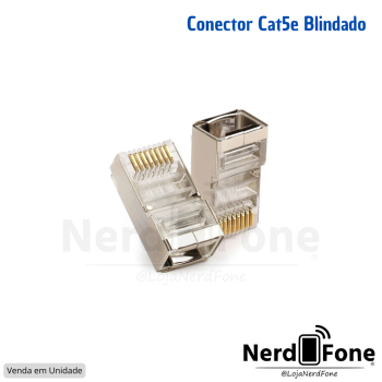 CONECTOR CAT5E RJ45 BLINDADO / UNIDADE