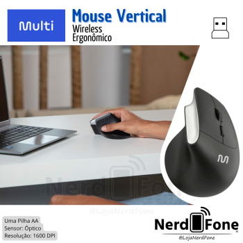 MOUSE S/ FIO VERTICAL MULTILASER 1600 DPI