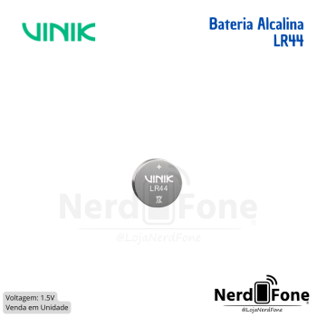 BATERIA BOTÃO 1.5V LR44 VINIK; UNIDADE