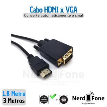 CABO HDMI (M) x VGA (M)