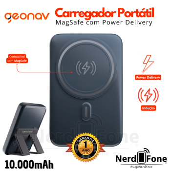 BATERIA PORTÁTIL 10.000MAH GEONAV; (MAGSAFE/QC 18W/PD20W)