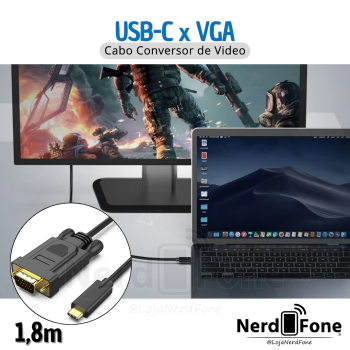 CABO ADAPTADOR USB-C x VGA BENFEI; 1.8METRO