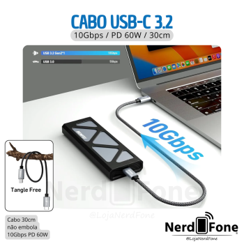 CABO USB-C 3.2 PD 60W 30CM BENFEI