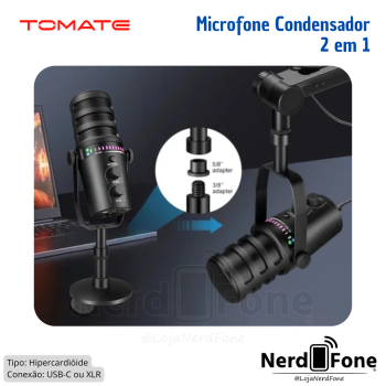 MICROFONE CONDENSADOR 2 em 1 TOMATE