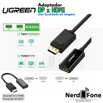 ADAPTADOR DISPLAYPORT (DP) x HDMI (F) 4K UGREEN