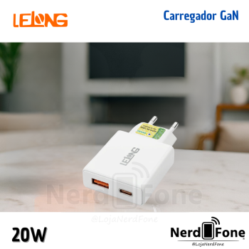 FONTE CARREGADOR USB-C + A GAN 20W