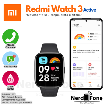 SMARTWATCH XIAOMI REDMI; WATCH 3 ACTIVE BLACK