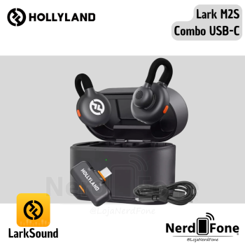MICROFONE SEM FIO HOLLYLAND; LARK M2S USB-C (2TX+1RX)