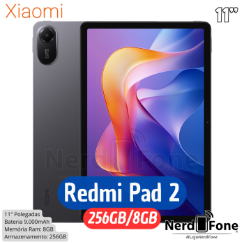 XIAOMI REDMI PAD 2 11“ 256GB/8GB GRAY; MODELO COM CAPA