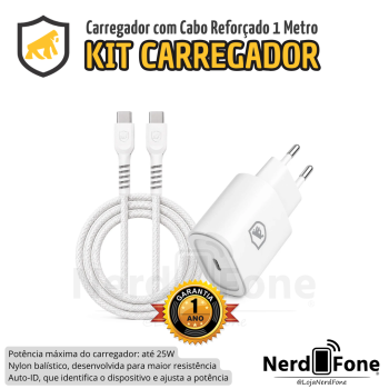 CARREGADOR DE PAREDE 25W; CABO USB-C x USB-C 1M