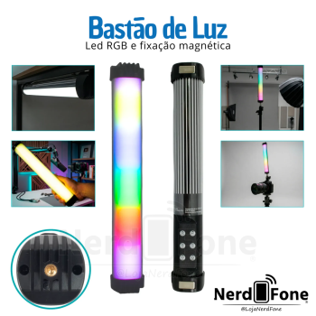 BASTAO DE LED RGB MAGNÉTICO