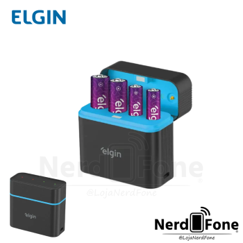 CARREGADOR INTELIGENTE ELGIN; USB-C C/ 2AA+2AAA
