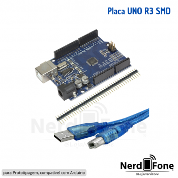 PLACA PARA PROTOTIPAGEM UNO R3; COMPATÍVEL COM ARDUINO
