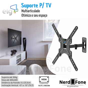 SUPORTE ARTICULADO PARA TV ELG; VESA ATÉ 400x400