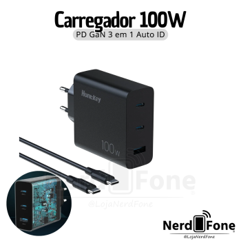 KIT CARREGADOR HUNTKEY PD MÁX 100W