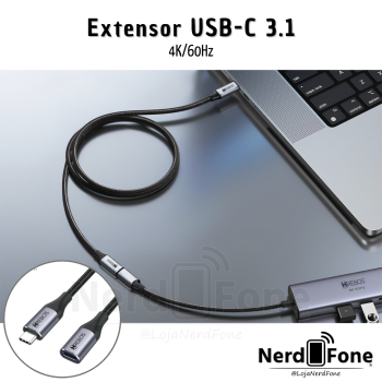 CABO EXTENSOR USB-C 3.1 1M HREBOS
