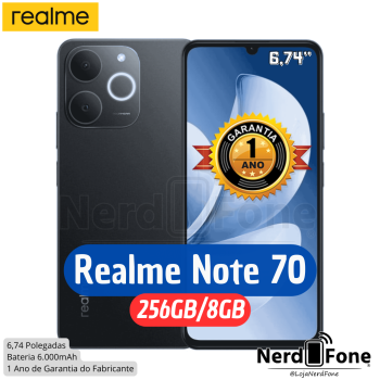 APARELHO REALME NOTE 70; 256GB/8GB OBSIDIAN BLACK