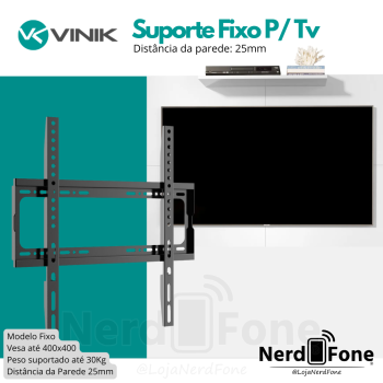 SUPORTE P/ TV FIXO C/ INCLINAÇÃO VINIK / 400X400
