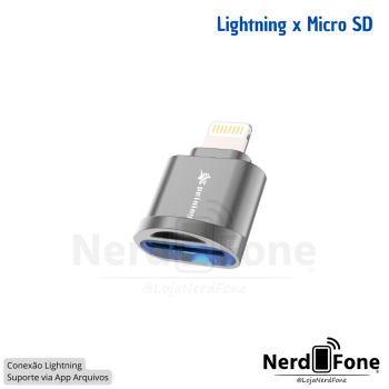 LEITOR LIGHTNING MICRO SD PEINING