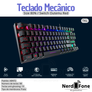 TECLADO GAMER TKL FK; FEARLESS 80