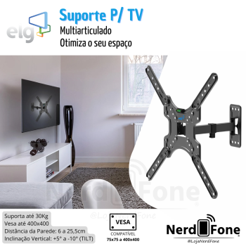 SUPORTE ARTICULADO PARA TV ELG; VESA ATÉ 400x400
