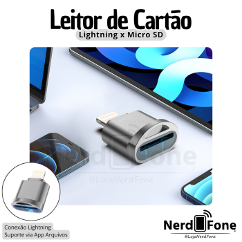 LEITOR LIGHTNING MICRO SD PEINING