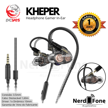 HEADSET FONE INTRA AURICULAR GAMER PCYES KHEPER