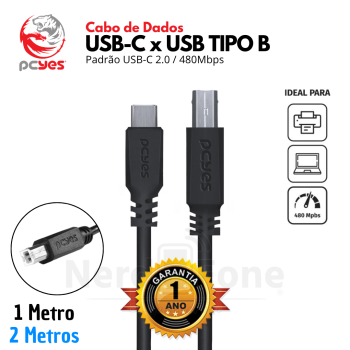 CABO USB-C x USB-B 2.0 PCYES; IMPRESSORA