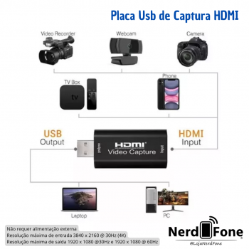 PLACA DE CAPTURA 4K HDMI x USB KNUP