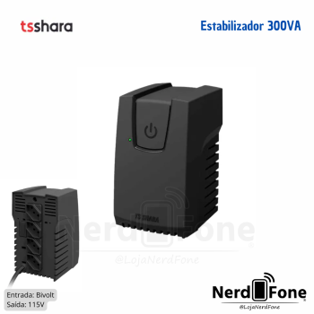 ESTABILIZADOR POWEREST 300VA; ENT. BIVOLT E SAÍDA 115V TS SHARA