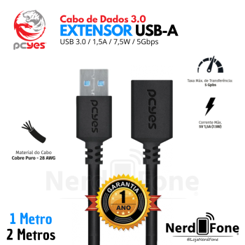 CABO PCYES EXTENSOR USB-A 3.0