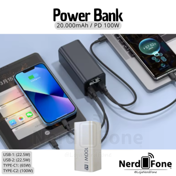 BATERIA PORTATIL 20.000MAH PEINING POWER BANK; 100W WT