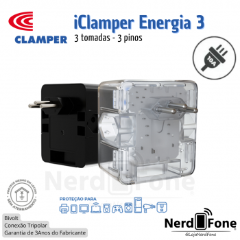 ICLAMPER ENERGIA 3 TOMADAS 3 PINOS 10A