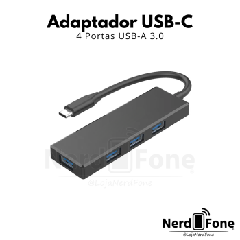 HUB ADAPTADOR KS USB-C 4 PORTAS USB-A 3.0