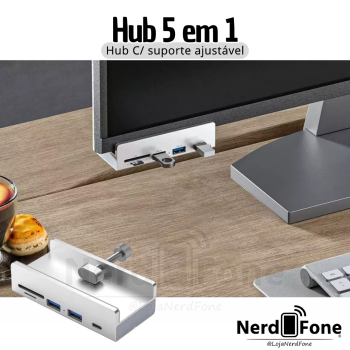 HUB USB 5 EM 1 HR; 3xUSB 3.0 + SD e TF