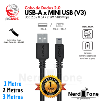 CABO USB-A 2.0 x MINI USB (V3) PCYES