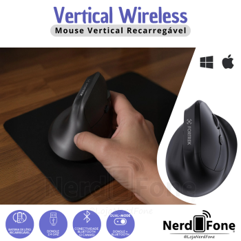 MOUSE VERTICAL WIRELESS FK; RECARREGAVEL 16000 DPI, 6 BOTOES